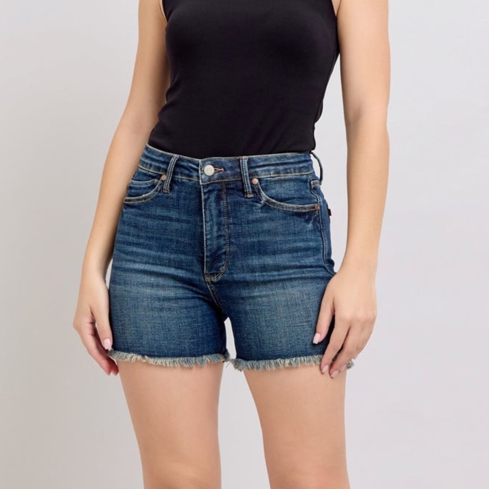 HW TUMMY CONTROL JUDY BLUE DENIM SHORTS
